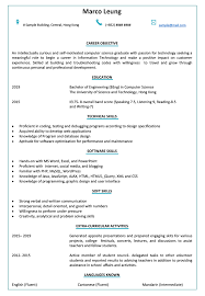 Looking at an example of a resume that you like is a good way to determine the appearance you're after. Resume Cv Sample For Fresh Graduate Jobsdb Hong Kong