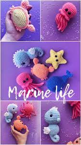 Small Toys Marine Life Amigurumi Soft Toys Sea Creatures Crochet Easy Crochet Animals Crochet Projects