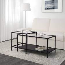 vittsjo tables gigognes lot de 2 brun noir verre 90x50 cm ikea in 2021 ikea nesting tables ikea side table nesting tables