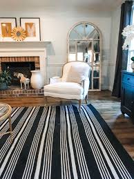 Love A Classic Stripe Black White And Gold Is Never A Bad Choice This Ethanallen La Grande Rug Is Easy Care Furniture Store Custom Drapery Home Decor