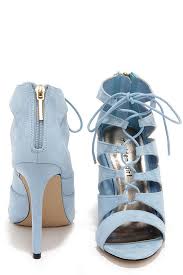 Madden Girl Raceyyy Baby Blue Suede Lace Up Heels Baby Blue Heels Trendy Shoes Blue Suede