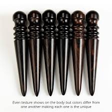 WUTA Ebony Wood Leather Burnisher, Professional Leather Edge Density Black Wood Edge Slicker Leather Tools Polished Grinding Polished(Round Head)