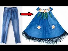 Stylish Baby Dress Of Old Jeans Youtube Sewing Kids Clothes Old Jeans Stylish Baby