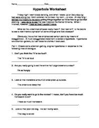 Award winning educational materials like worksheets, games, lesson plans and activities designed to help kids succeed. Hyperbole Worksheet By Family 2 Family Learning Resources Tpt
