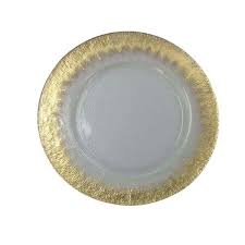 Gold and clear charger plates. 12 5 Round Hammered Ice Gold Starburst Glass Charger Plate National Event Supply