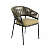 China Aluminum Frame Hand Woven Rope Dining Chair ...