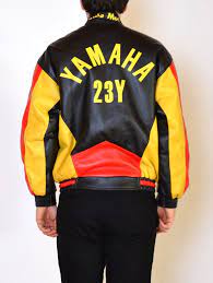 90 S Yamaha Racing Motorcycle Jacket Vintage Faux Leather Etsy Biker Jacket Men Motorcycle Jacket Retro Men