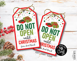 Do Not Open Until Christmas, Printable Christmas Gift Tags, Instant  Download Editable Template – Scrap Bits