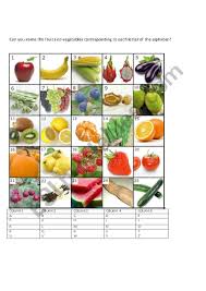 Complete The Fruit And Vegetable Chart Esl Worksheet By