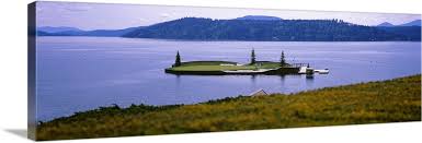 Things to do in coeur d'alene, idaho: Golf Course In A Lake Floating Golf Green Coeur D Alene Resort Coeur D Alene Kootenai County Idaho Wall Art Canvas Prints Framed Prints Wall Peels Great Big Canvas