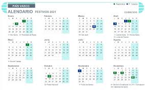 Anticipate a los días festivos de tu provincia y planifica tus vacaciones. Pais Vasco Calendario Laboral De Euskadi 2021 Dias Festivos Y Puentes Pais Vasco