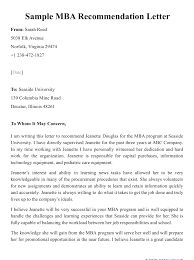 Sample Mba Recommendation Letter Download Printable Pdf Templateroller