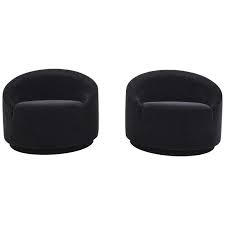 Not only is the swivel seat safer, easier to use and more comfortable than a standard fixed seat, this design means that the chair protrudes into the room much less than a traditional transfer bench. Mid Century Modern Swivel Tub Chairs In Black Mohair At 1stdibs