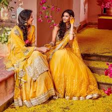 Just Perfect Attire For Any Occasion Be It Your Haldi Mehendi Or Sangeet Bridal Mehndi Dresses Haldi Ceremony Indian Wedding