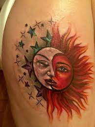 Sun And Moon Ying Yang Tattoo Moon Sun Tattoo Sun And Moon Tattoo Color Moon Tattoo Color