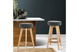 artiss 2x kitchen bar stools wooden bar