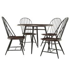 Small dining room sets ideas designs tips more. Homesullivan New Haven 5 Piece Dark Oak And Black Dining Set 405118 425pc The Home Depot
