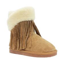 girls lamo fringe wrap boot size 2 m chestnut