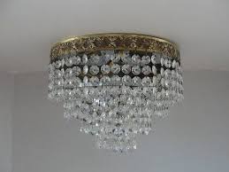 This crystal flush mount light will not only give your home the brightness that you need, but you will definitely brag about its beauty and glamou. Vintage Crystal Chandelier Lighting Flush Mount Light Fixture Antique Chandelier Lighting Ceiling Light Fixture Shabby Chic Decor Vintage Crystal Chandelier Kitchen Lighting Fixtures Chandeliers Crystal Chandelier Lighting