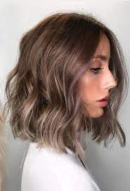 Lob Long Bob Brunette In 2020 Long Bob Brunette Balayage Hair Short Hair Balayage