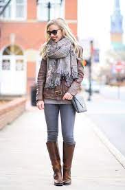 Neutral Mix Brown Leather Jacket Oversized Plaid Scarf Leather Brown Jacket Scarf Dark Brown Leather Jacket Oversized Plaid Scarf Brown Leather Jacket