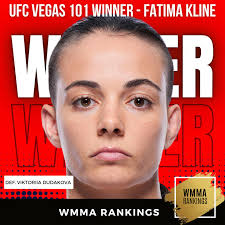 UFCVegas101 نتائج: 🇺🇸 فاطمة كلاين def. 🇷🇺 فيكتوريا دوداكوفا عبر TKO  (المرفقين)