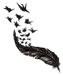 Feather With Birds Flying Away Tattoo Fantasy Quill By Kippcantdance On Deviantart Pen Tattoo Feather Pen Tattoo Quill Tattoo