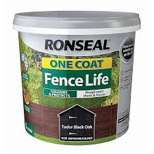 The color looks good, and paint protects against the effects of. Ronseal One Coat Fence Life Tudor Black Oak Matt Fence Shed Treatment 5l Diy At B Q