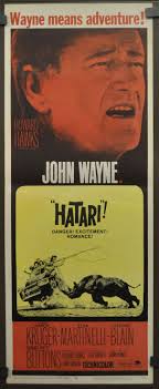 Hatari R1967 ORIGINAL 14X36 MOVIE POSTER JOHN WAYNE ELSA MARTINELLI HARDY  KRUGER