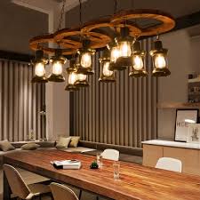 10 Light Caged Pendant Lights Country Black And Iron Hanging Light Fixtures With Rope And Wood For Dining Room Beautifulhalo Com