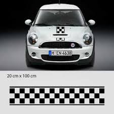 Entrada de ar no capot, grelha de estilo desportivo. Kit Stickers Bande Wurfelmuster Motorhaube Mini One Cooper S John Cooper Works Roadster Cabrio 3