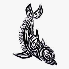 Dolphins are often combinedwith other symbols, like a fairy, the moon, sun, stars, waves, the yin yang symbol, hearts and so on. Dolphin Tattoos And Designs Tribal Dolphin Tattoo Hd Png Download Transparent Png Image Pngitem