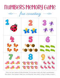 Match The Numbers Memory Games For Kids Printable Memory Games For Kids Memory Games Printables Free Kids