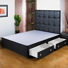 Memory foam mattress and bed. New 4ft Small Double Black Divan Bed Base Headboard Drawer Options Ebay