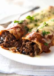 In this recipe, the meat and the rice cook in the cabbage itself. Beef Enchiladas Recipetin Eats