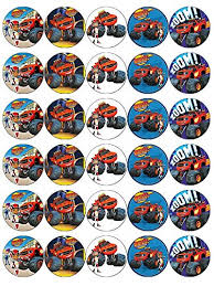 Blaze and the monster machines cake. 30 Blaze And The Monster Machines Cupcake Toppers Edible Wafer Paper Fairy Cake Toppers Birthday Cakes Buy Online In Morocco At Desertcart Ma Productid 128073287