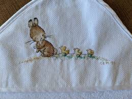 Made of thick cotton velour and terry, pottery barn's nursery critters' collection has over. Cross Stitch Hooded Towel For Baby Boy Album On Imgur