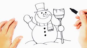They should meet at the center, forming a cross pattern. How To Draw A Snowman Step By Step Christmas Easy Drawings