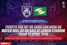 Keputusan akan dikemaskini semasa perlawanan bermula dan tamat. Johor Southern Tigers Tiket Perlawanan Jdt Menentang Song Lam Nghe An Fc Akan Mula Dijual Di Stadium Larkin Pada 23 April 2018 Tiket Bagi Menyaksikan Perlawanan Piala Afc 2018 Antara Johor