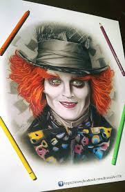 Mad Hatter Colored Pencils And Graphite Pencil Drawing Mad Hatter Drawing Disney Art Alice In Wonderland Drawings