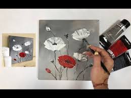 How To Draw Easy Poppies Painting Demonstration Acrylic Technique On Canvas By Julia Kotenko Poppy Painting Abstract Poppy Painting Poppy Flower Painting