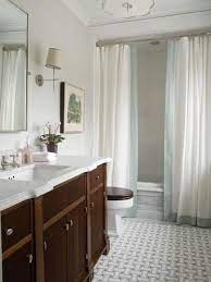 Basket Weave Tile Phoebe Howard East Hampton Elegant Bathroom Design Double Shower Curtain Bathroom Design