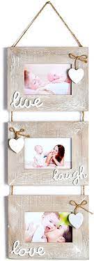 Piccollage tiene miles de marcos, diseños y pegatinas exclusivos, texturas y fondos festivos y navideños para elegir. Amazon Com Yaetm Live Laugh Love Collage Marco Para Colgar Fotos 4 0 X 6 0 In Madera Maciza 3 Marcos De Fotos Montaje En Pared Pantalla Vertical Color Gris Rustico Home Kitchen