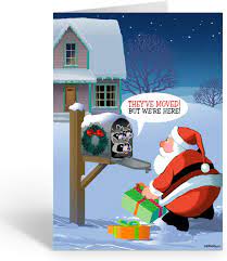 Find great prices and superb quality with our personalized business holiday cards, christmas cards, all occasion or birthday greeting cards. Amazon Com They Ve Moved Funny New Address Holiday Cards 18 Cards 19 Envelopes Funny New Address Cards Standard Office Products