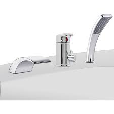 Badewannen armaturen es gibt 284 artikel. 3 Loch Set Badewannenarmatur Wannenrand Hahn Chrom Armatur Wasserfall Handbrause