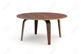 Beautiful round coffee table made of solid wood in durable finish. Modern Round Wooden Coffee Table With Wooden Legs On White Background Stock Photo Picture And Royalty Free Image Image 138192465
