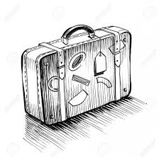 Old Suitcase With Stickers Ink Black And White Drawing Stock Photo Affiliate Ink Black Suitcase Old Suitcases Travel Stickers Black And White Drawing