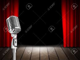 The musical curtains is set in boston in 1959. Vintage Microphone And Red Curtain Realistic Background As Stage Royalty Free Cliparts Vectors And Stock Illustration Image 49398175