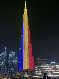 The national flag of romania is a tricolour with vertical stripes: Burj Khalifa On 1 Dec 2019 Romania Day Romanian Flag Romania Flag Romanian Flag Romania
