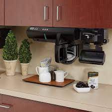 Traditional coffeemaker rest on table but under cabinet coffeemaker mounted underneath kitchen cabinet to save space. Need An Under The Cabinet Coffee Maker Black And Decker Is The Only Game In Town Buy Don T Buy Reliable No Nonsense Product Research